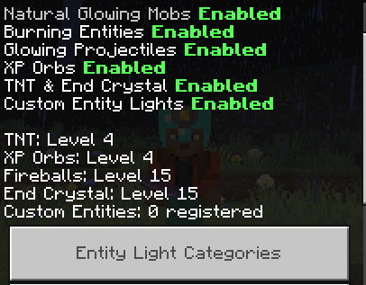 System Dynamic Light — Minecraft Bedrock addon, screenshot 1