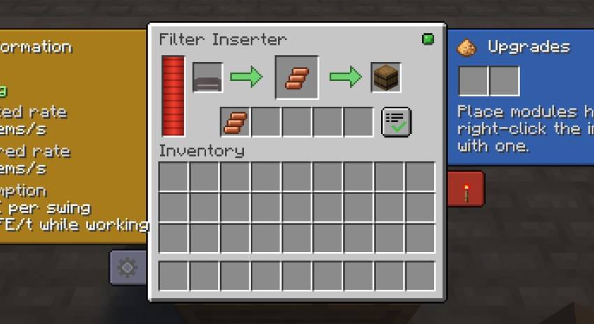 The inserter screen and its side tabs