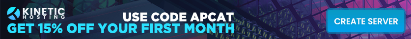 Use code APCAT for 15% off your first month of Kinetic Hosting.