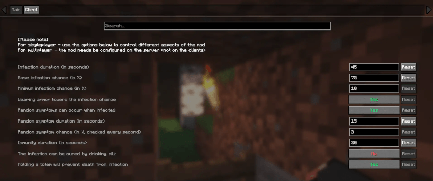 Main config page