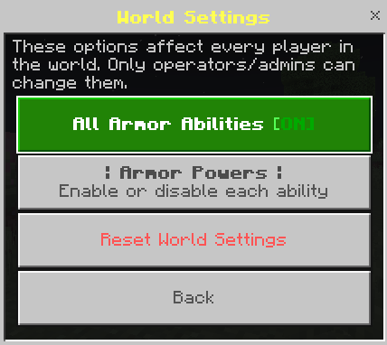 Block Armor | Unique Abilities — Minecraft Bedrock addon, screenshot 3