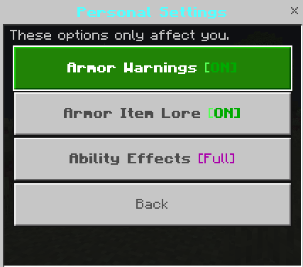 Block Armor | Unique Abilities — Minecraft Bedrock addon, screenshot 2