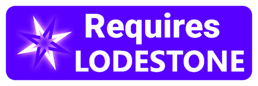Button mentioning the requirement of and linking to the Lodestone
