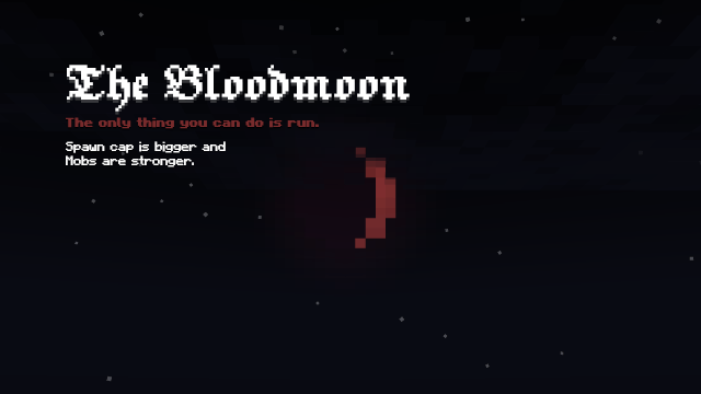 The bloodmoon. The only thing you can do is run. Spawn cap is bigger and Mobs are stronger.