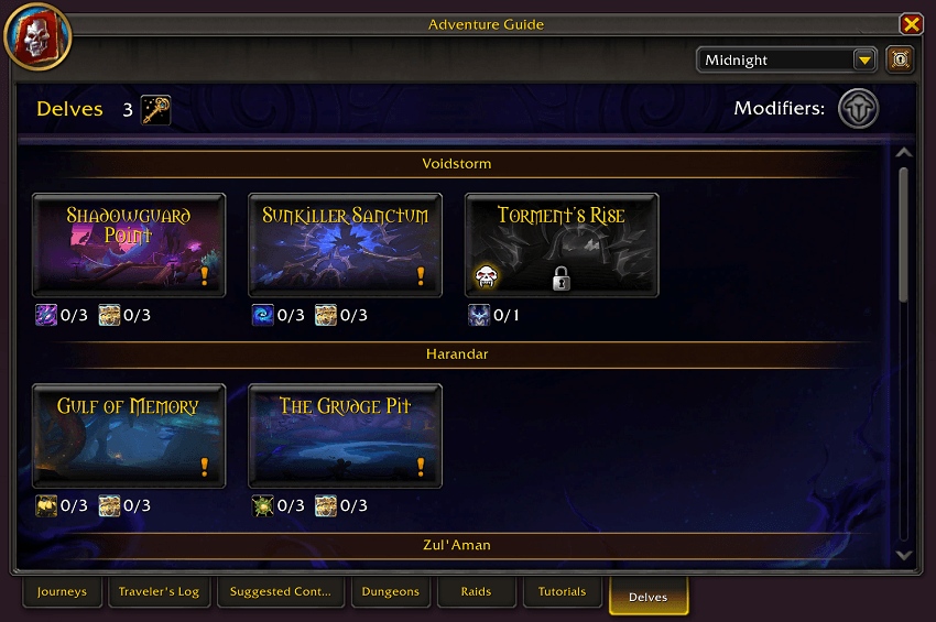 Delves list