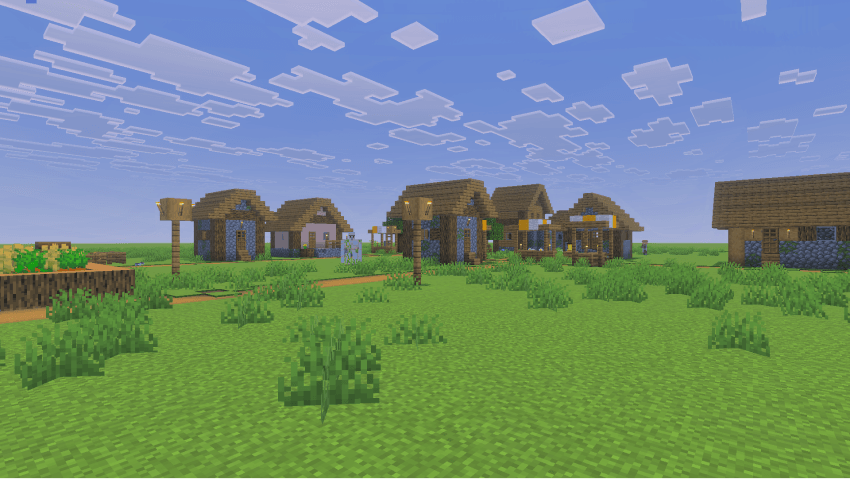 A screenshot showing an instant plains village.