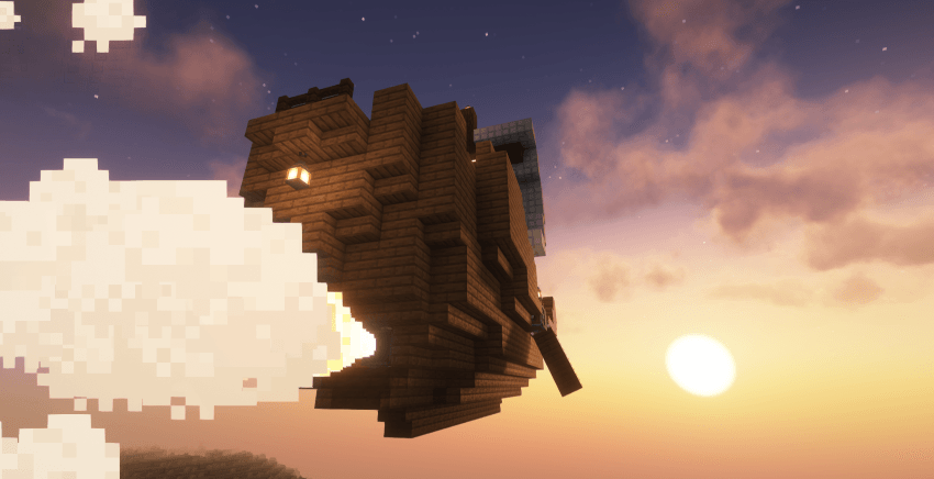 A restored shipwreck, flying with Valkyrien Skies