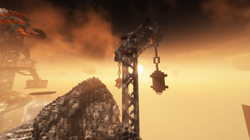 crane sunset