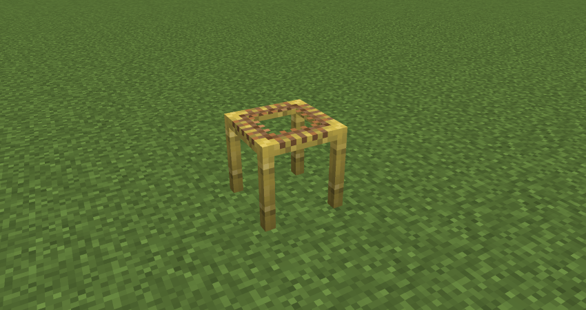 in game first person view looking at minecraft scaffolding from the sideand being able to see all the way through to the top of the texture. This shows the effect of the pack how it removes the top center part of the texture..