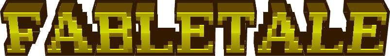 The word "FableTale" in a minecraft style