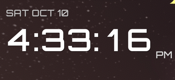 Wide digital clock with date and seconds