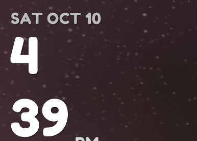 Stacked digital clock with rounded numbers