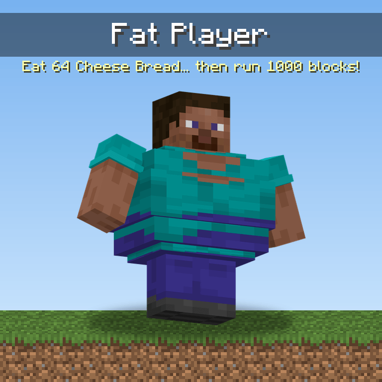 Fat Steve player with a big round belly and arms pushed out to the sides