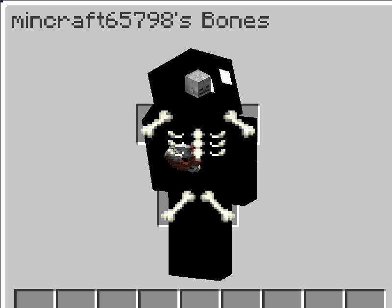 Интерфейс инвентаря костей