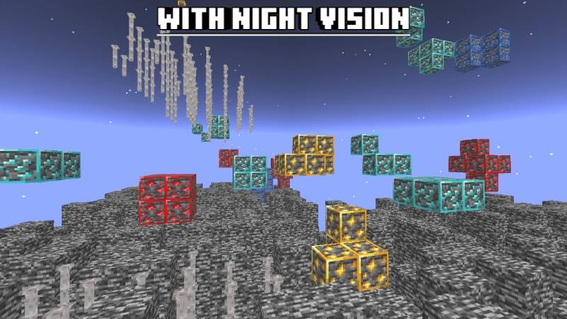 Highlighted ores under the surface