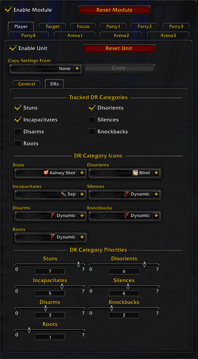 DR Settings