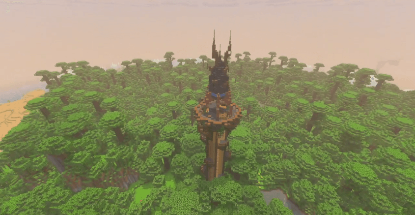 an image of a tower in a jungle