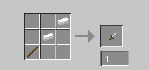 A crafting recipe like a horizontal iron sword.