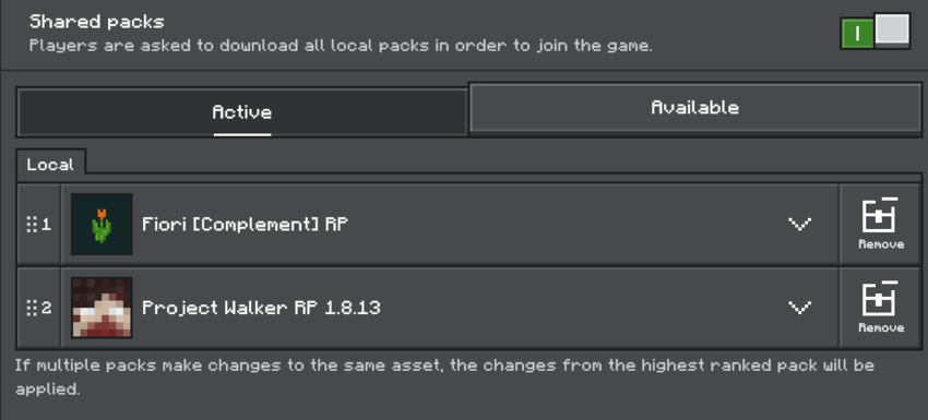 Resource packs priority