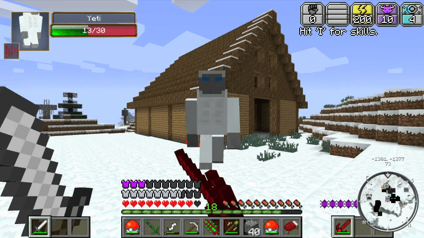 Fighting a yeti