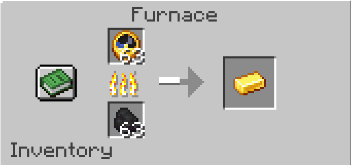 Smelting Clocks to Gold Ingots