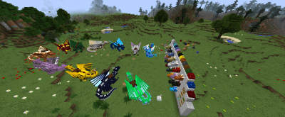 Many dragons seen from above