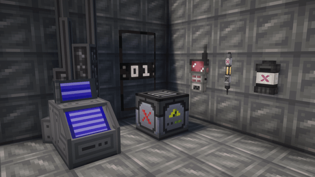 Riot shield and console with antenna.