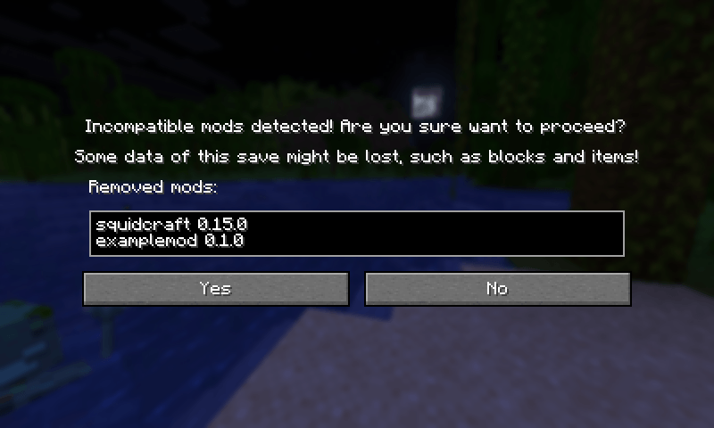 Warning screen