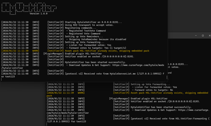 Working Vote forwarding example