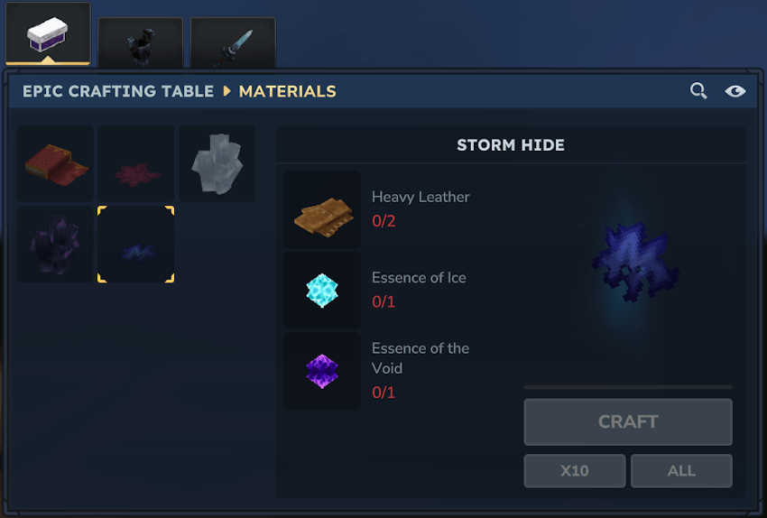 Receta de Piel de Tormenta