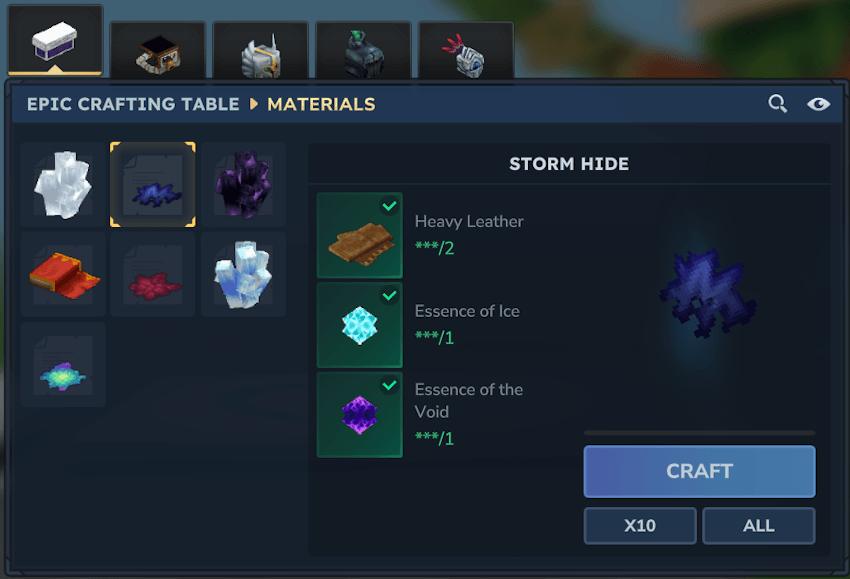 Storm Hide Crafting Recipe