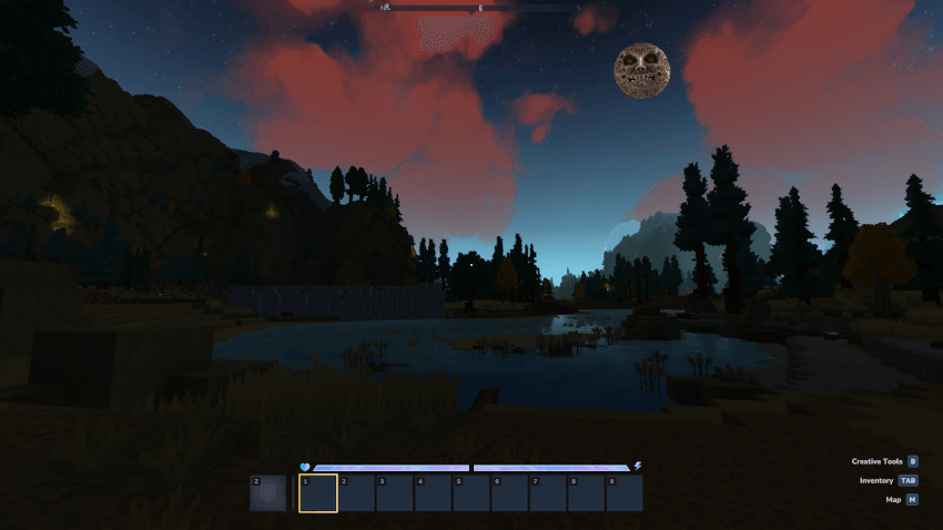 Screenshot showing the moon