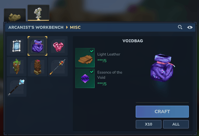 Recipe for Voidbag