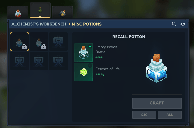 Recall Potion Recipe