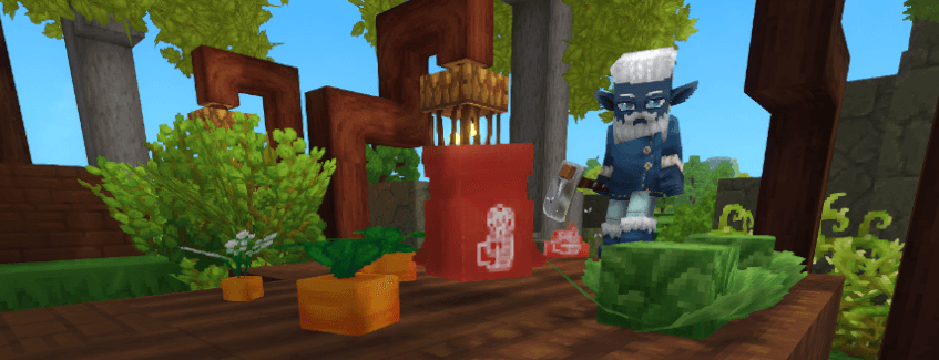 New fertilizer with player in a garden