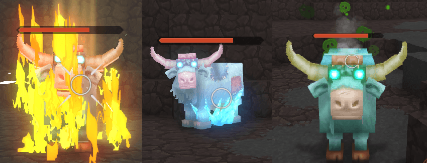 Poison, Fire, and Ice arrow status effects from More Arrows by Skovos