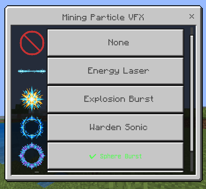 Particle VFX Menu