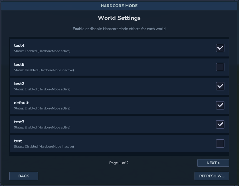 Per-World Config