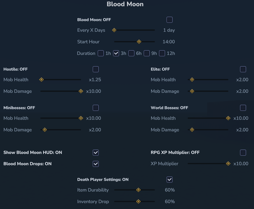 Blood Moon Settings