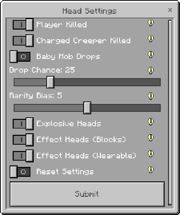 Head Settings