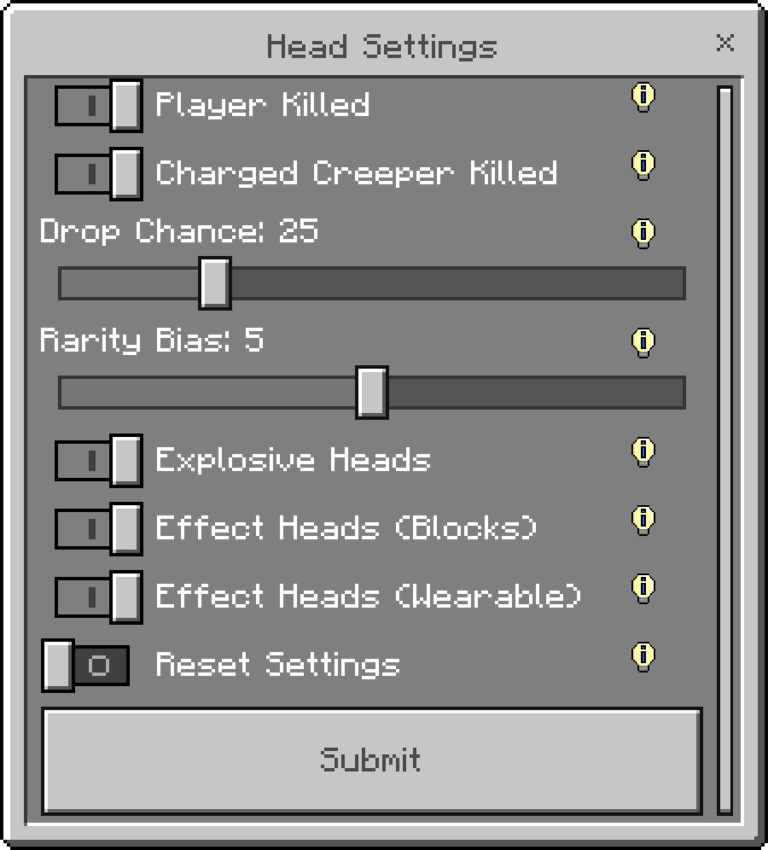 Head Settings