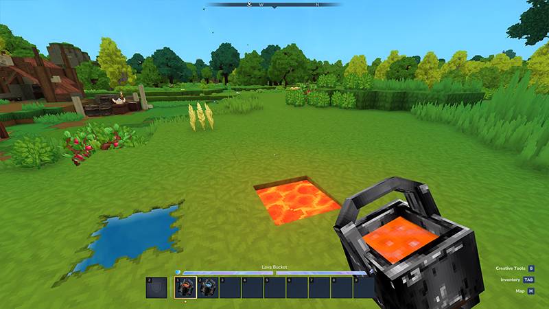 Metal Bucket containing lava