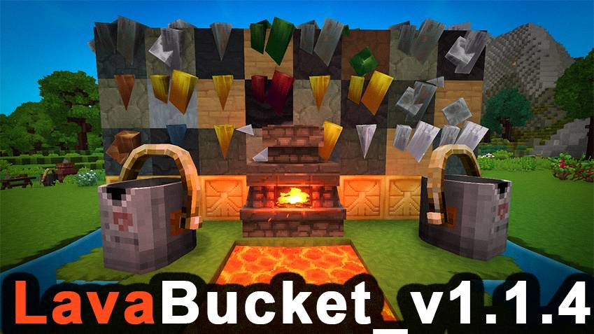 Metal Bucket containing lava