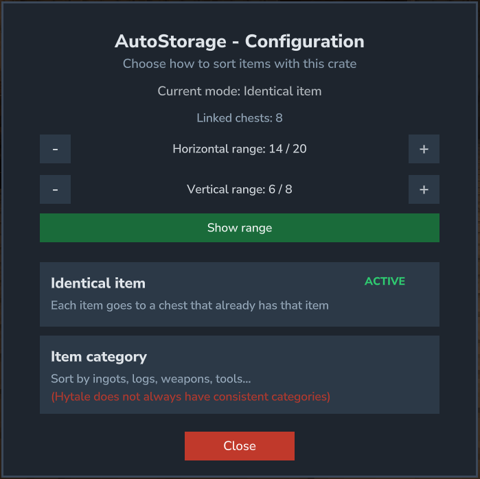 HUD to config your crate
