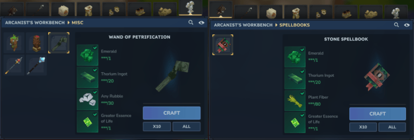 Crafting reciep