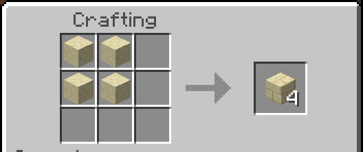 Smooth Sandstone Bricks crafting recipe