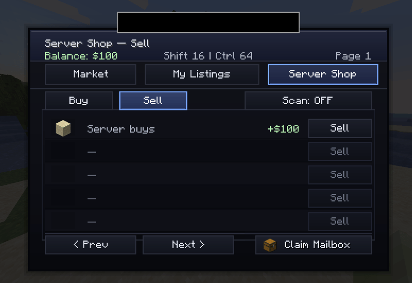Players buy from server