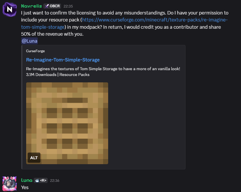 Proof of permission