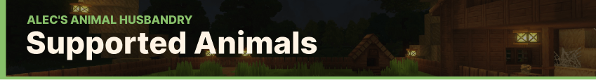 Supported Animals