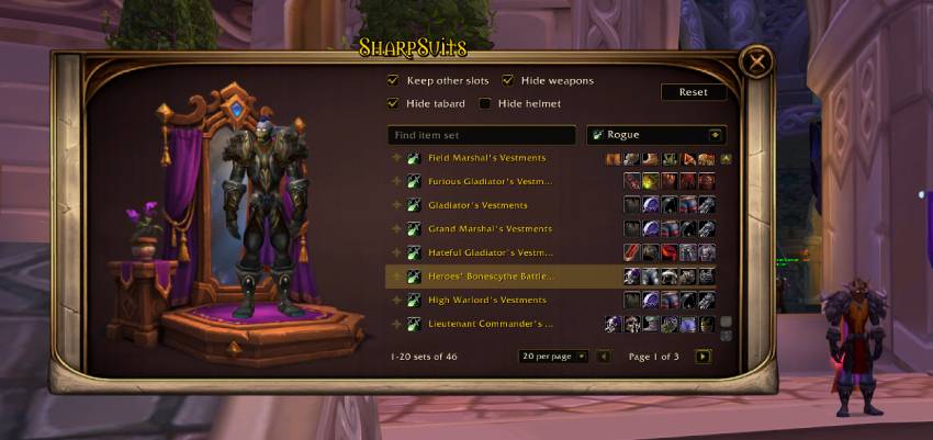 SharpSuits in-game frame